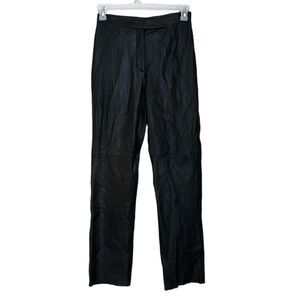 Jacqueline Ferrar Vintage Women’s 100% Leather Straight Pants Black Size 6